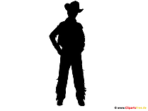 Silhouette Cowboy Clipart