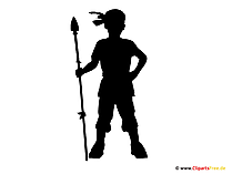 Silhouette Indianer Clipart