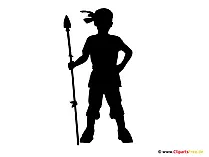 Silhouette Indianer Clipart