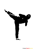 Silhouette Karate Kick Clipart - Image