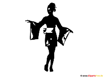 Silhouette Kimono Clipart