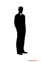 Silhouette Mann im Anzug stehend