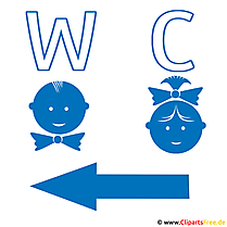 Hinweisschild Toilette