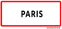 Ortsschild Paris - Französische Straßenschilder zum Drucken