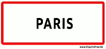 Ortsschild Paris - Französische Straßenschilder zum Drucken