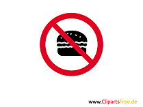 Verbotsschild Eigenses Essen verboten zum Ausdrucken