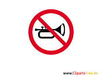 Verbotsschild Nicht hupen zum Ausdrucken