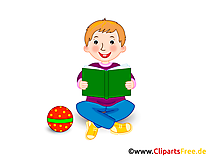 Buch lesen in der Schule Clip Art, Illustration, Bild