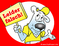 Cartoon Dog Clipart Picture - Unfortunately Wrong