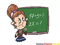 Gleichungen lösen Mathe Unterricht Clipart, Bild, Illustration