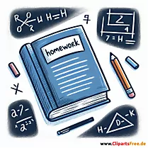 Hausaufgaben Clipart für Schule