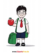 Boy, Schoolboy Anime Style Clipart Illustration Free