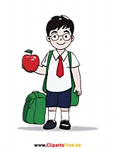 Nwa nwoke, nwa akwụkwọ n'ụdị anime ihe ngosi clipart n'efu