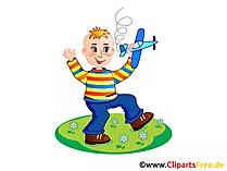 Junge spielt in der Grundschule - Cliparts Grundschule