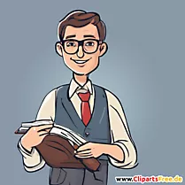 Onye nkuzi nwere akwụkwọ clipart n'efu