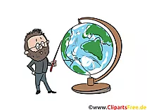 Lehrer mit Globus Clipart, Bild, Grafik, Illustration