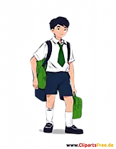 Nwa nwoke Manga n'ụzọ ụlọ akwụkwọ clip art free