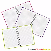 Schule Cliparts - Hefte für Unterricht