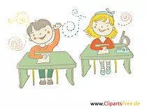 Sich melden in der Schule Bild, Illustration, Comic