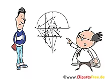 Student bei der Prüfung, Klausur Clipart, Bild, Illustration