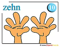 Zehn Finger Clipart für Mathe