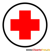 Erste Hilfe, Rotes Kreuz im Kreis Clip Art-Bild
