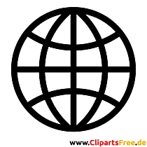 Globus Schwarz-Weisse Clipart Bilder