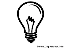 Glühbirne Clipart schwarz-weiß