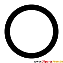 Kreis Clipart, Bild, Grafik, Illustration schwarz-weiss