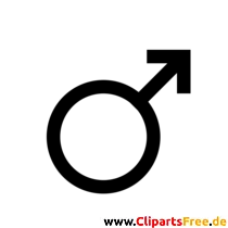 Marssymbol Clipart, Bild, Grafik schwarz-weiss
