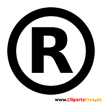Registrierte Marke Clipart, Bild, Illustration schwarz-weiss