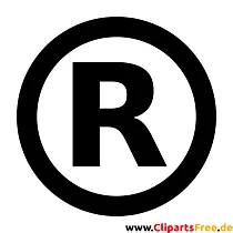 Registrierte Marke Clipart, Bild, Illustration schwarz-weiss