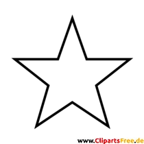 Stern Kontur Schwarz-Weiss Clipart-Bild