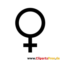 Venussymbol Clipart, Bild, Grafik schwarz-weiss gratis