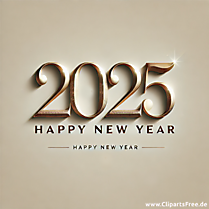 Kartkę z życzeniami noworocznymi 2025 ze złotymi literami