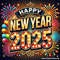 2025 Gelukkig Nieuwjaar illustratie, foto. Clipart