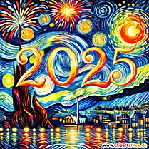 Gelukkig nieuwjaar 2025-afbeelding om te delen in WhatsApp