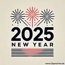 Nieuwjaar 2025 vintage illustratie
