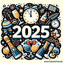 Sylwester 2025 Grafika clipart - Obrazy na Sylwestra