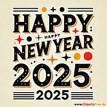 Oudejaarsavond 2025 eenvoudige wenskaart