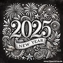 Oudejaarsavond 2025 vintage illustratie