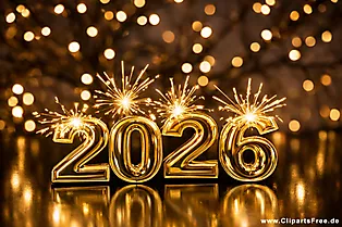 2026 goldene Zahlen zum Silvester PNG-Bild