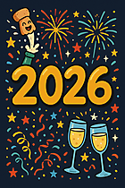 2026 Witzige Karte zum Silvester