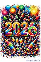 Buntes Bild mit Feuerwerken zum Silvester 2026