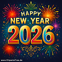 Frohes Neues Jahr 2026 Clip Art