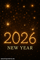 Schöne Glückwunschkarte zum Neujahr 2026