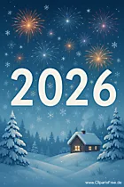 Silvester 2026 Clipart-Grafik