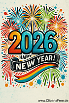 Zahl 2026 zum Silvester