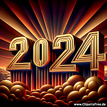 2024 3D-Clipart in Gold