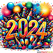 Bunte Bilder mit Feuerwerken zum Silvester 2024